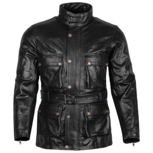 Belstaff Motorcycle Black Leather Jacket