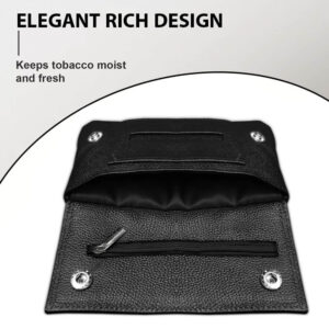Genuine Black Leather Tobacco Pouch UK
