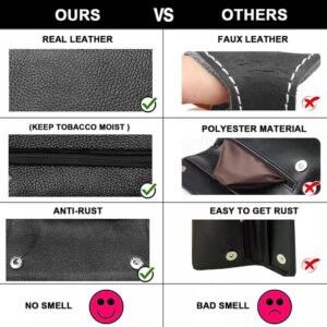 Genuine Black Leather Tobacco Pouch UK