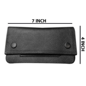 Genuine Black Leather Tobacco Pouch UK