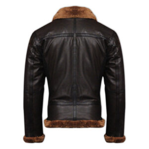 Men's B3 Shearling Brown Leather Jacket Mens Raf Aviator Sheepskin Leather B3 Bomber Winter Flying Pilot Jacket