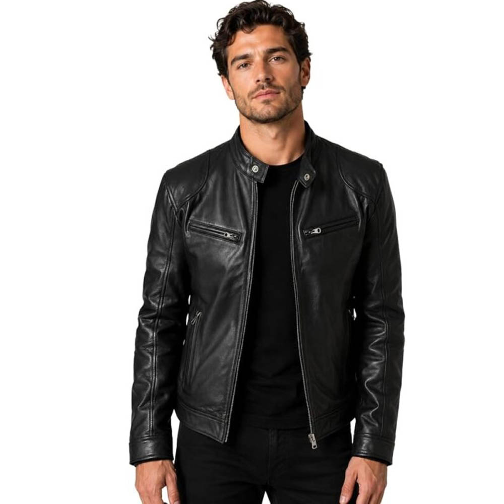 Men's Black Leather Fashion UK Jacket Men's Black Leather Fashion UK Jacket