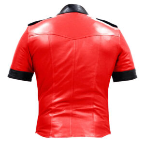 Sexy Police Uniform Gay Fetish Red Shirt