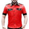 Sexy Police Uniform Gay Fetish Red Shirt