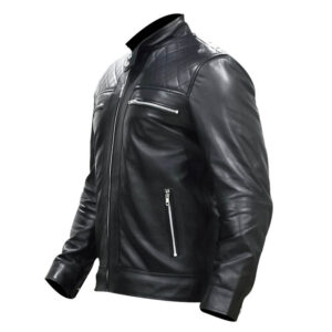 Jason Statham Black Leather Biker Jacket