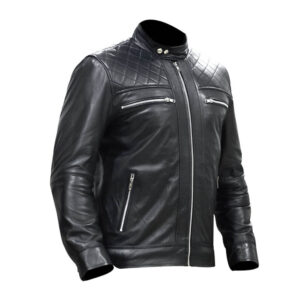 Jason Statham Black Leather Biker Jacket