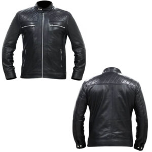 Jason Statham Black Leather Biker Jacket