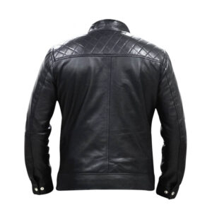 Jason Statham Black Leather Biker Jacket
