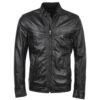 Men's Casual Black Leather Jacket