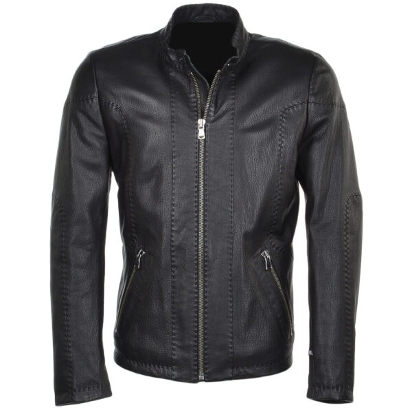 Men's Full Grain Leather Black Jacket