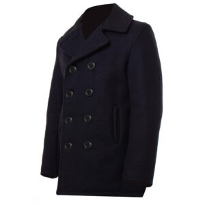 Men's Navy Classic Black Wool Peacoat