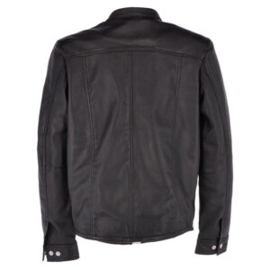 Men's Shirt Style Black Leather Jacket