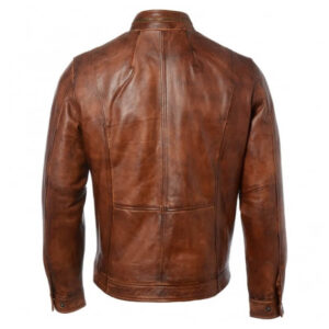 Men's Tan Brown Biker Real Leather Jacket