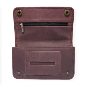 Real Vintage Leather Tobacco Pouch UK Vintage Maroon