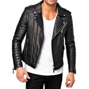 Men's Black Vintage Retro Leather Jacket