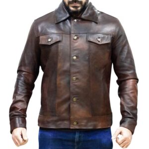 Men's Two Tone Brown Trucker Jacket