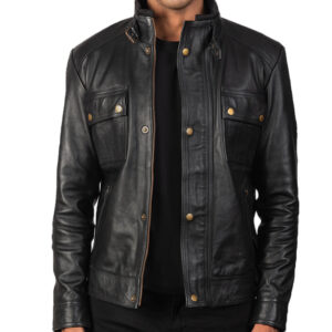 Cafe Racer Style Biker Leather Jacket