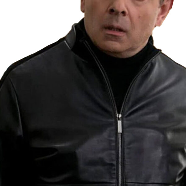 Rowan Atkinson Black Leather Jacket