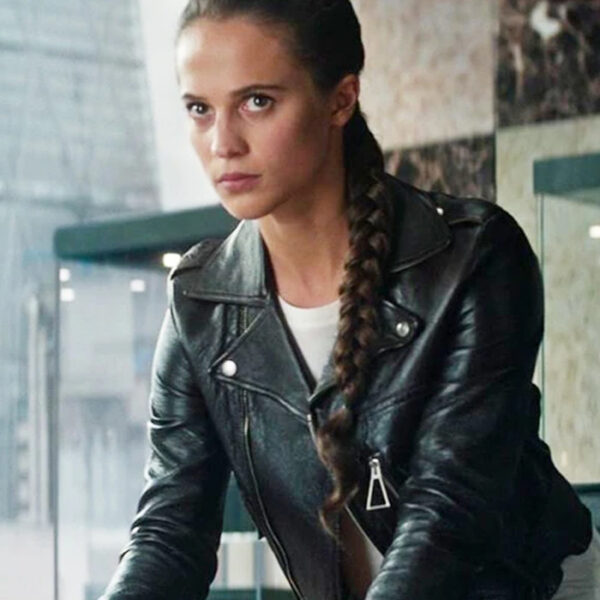 Alicia Vikander Tomb Raider Black Jacket