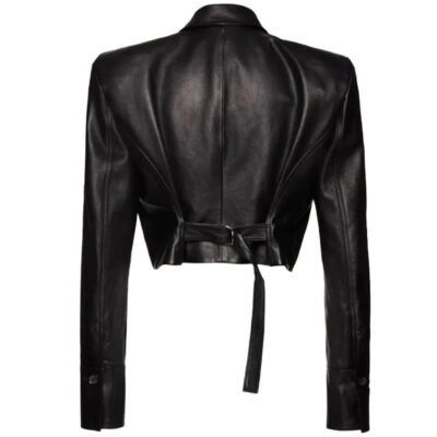 Elsa Hosk Black Leather Jacket