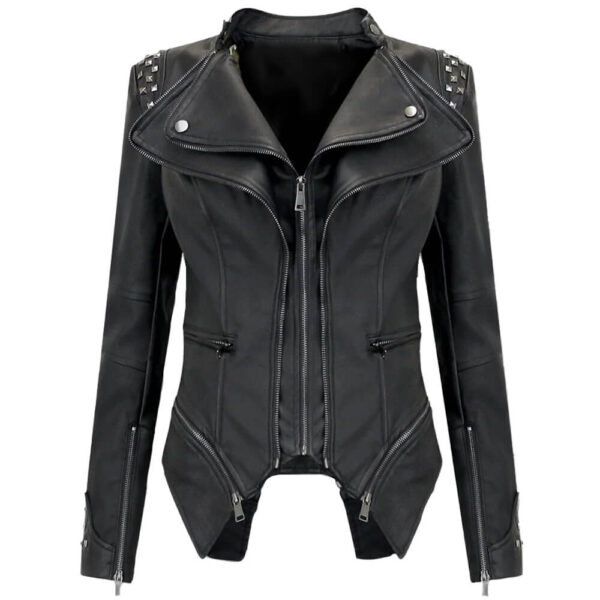 Womens Halloweens Black Leather Jacket