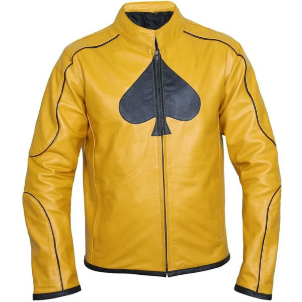 Mens Yellow leather Halloween Jacket