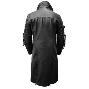 Steampunk Goth Genuine Leather Trench Coat