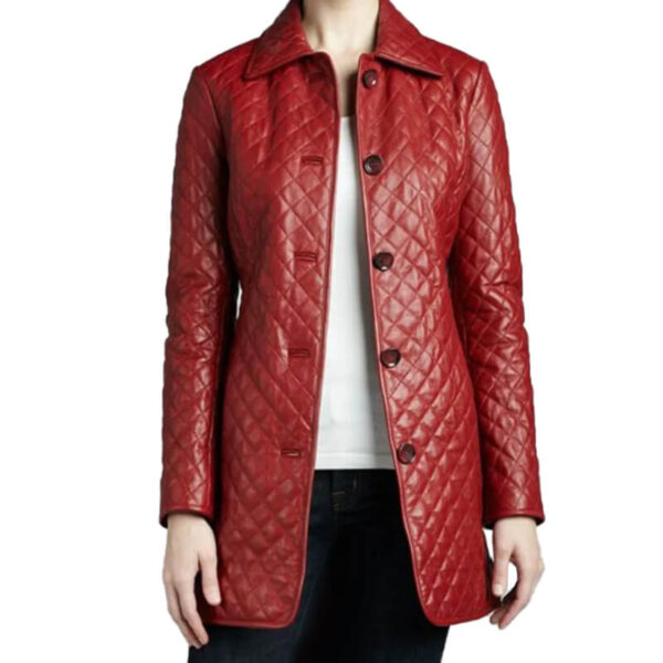 Women Quilted Red Halloween Coat