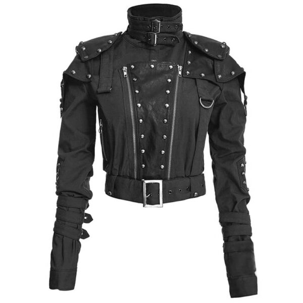 Womens Studded Cropped Army Jacket