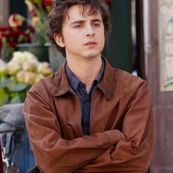 Timothée Chalamet Brown Cotton Jacket