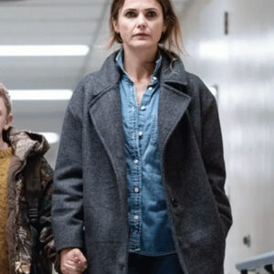 Antlers Keri Russell Grey Wool Coat