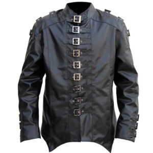 Mens Black Leather Gothic Jacket