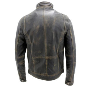 Mens Cafe Racer Vintage Distressed Brown Jacket