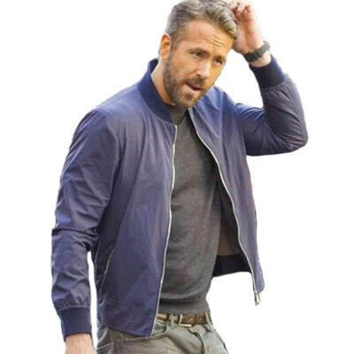Men's Blue Leather Jacket