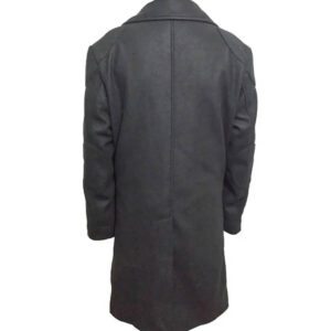 Black Wool Trench Coat for Men – Sleek Fit