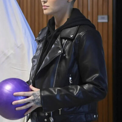 1up Ruby Rose Black Leather Jacket