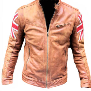 Cafe Racer Gold Uk Flag Vintage Jacket