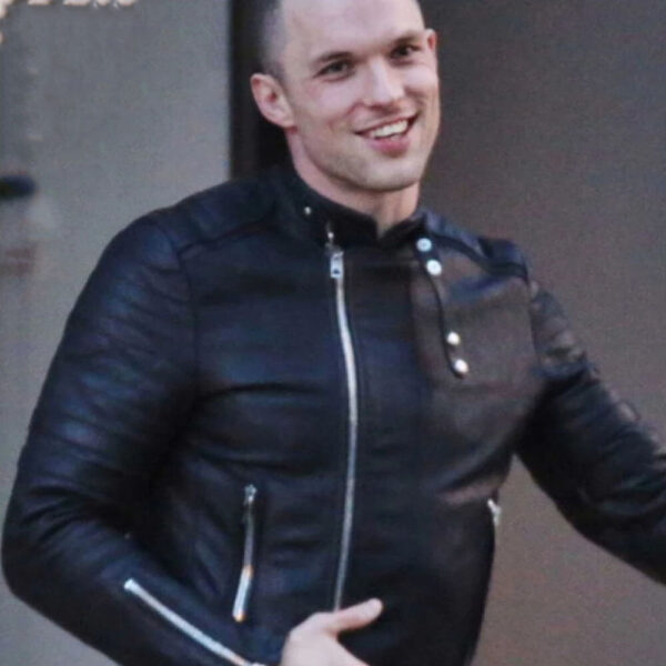 Ed Skrein Deadpool Black Leather Jacket