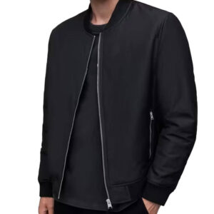 Mens Cafe Racer Black Bomber Jacket UK