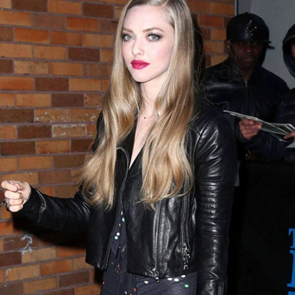 Amanda Seyfried Black Leather Jacket