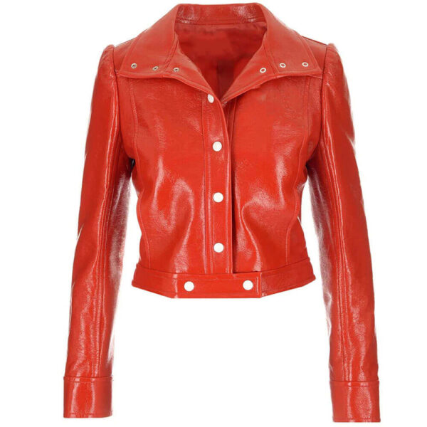 Anya Taylor Red Leather Jacket