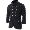 Men's Vintage Winter Black Wool Coat