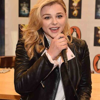 Chloe Grace Moretz Black Leather Jacket
