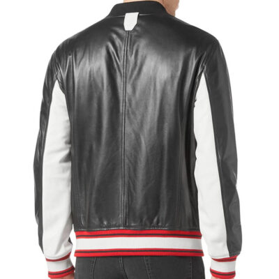 Mens Black & White Bomber Jacket