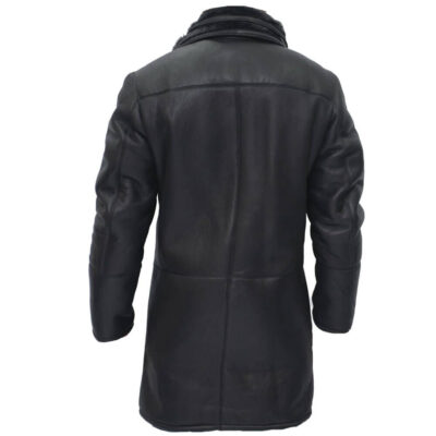 Mens Winter Warm Faux Fur Sheepskin Leather Coat