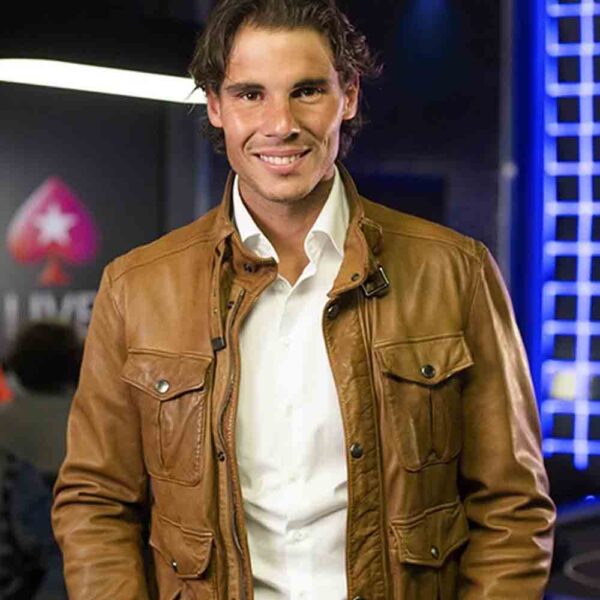 Rafael Nadal Brown Real Leather Jacket