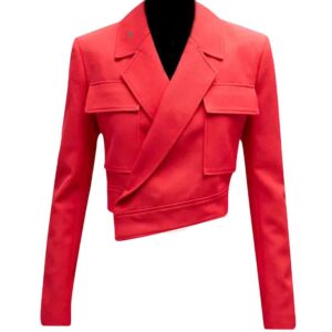 The View Red Sara Haines Red Wool Jacket