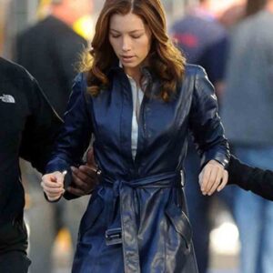 A-Team Jessica Biel Sosa Leather Coat