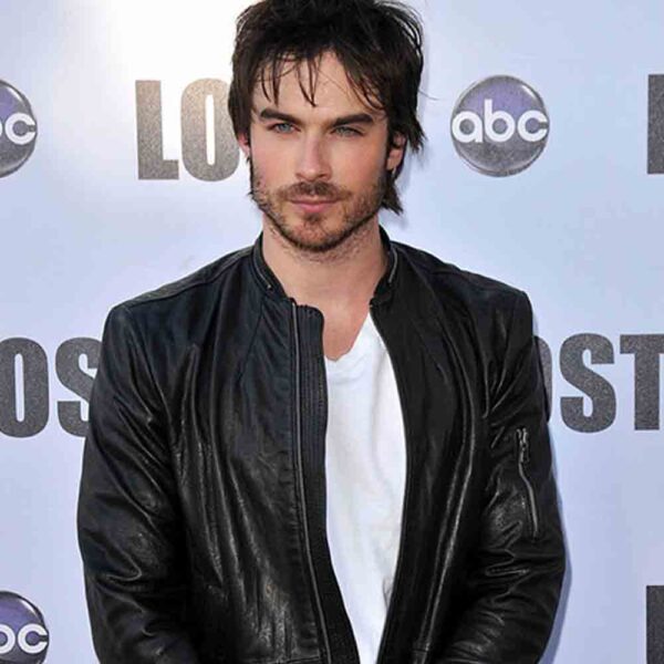 Ian Somerhalder Black Leather Jacket