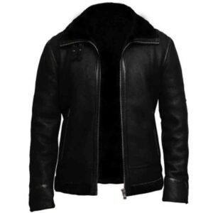 Mens B1 Bomber Black Aviator Jacket